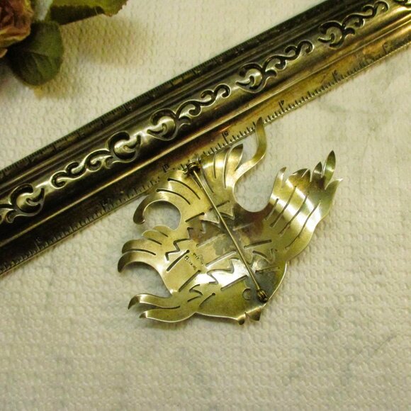 CALVAIRE Sterling Silver Angel Fish Brooch ~ RARE Vintage Designer Sterling Fish - Picture 14 of 15